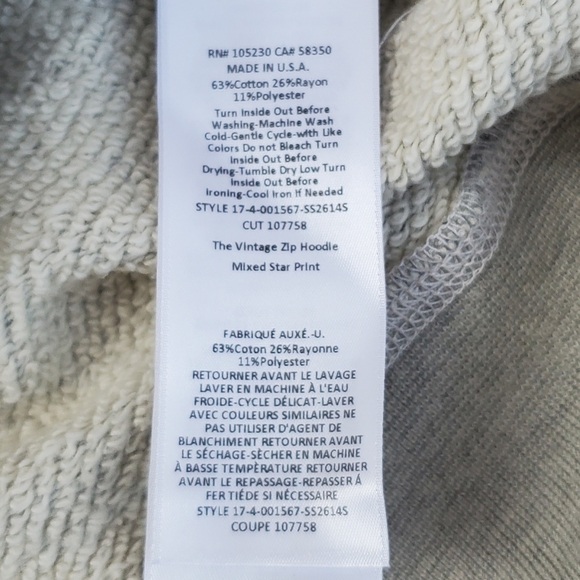 RARE Current Elliott Star Zip Up Hoodie 3 EUC Celestial Galaxy - Picture 7 of 7